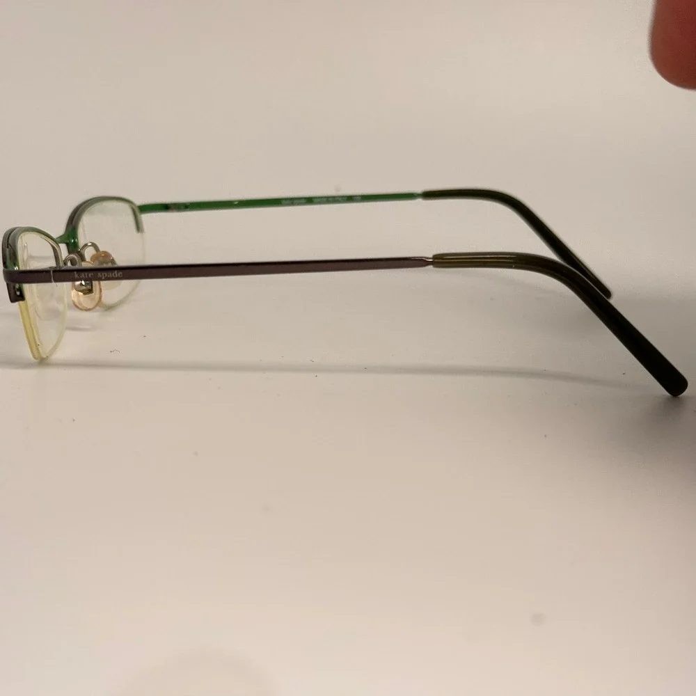 Kate Spade Grayson 0JDE Semi Rimless Eyeglasses Green Dark Brown Italy 50-18-135
